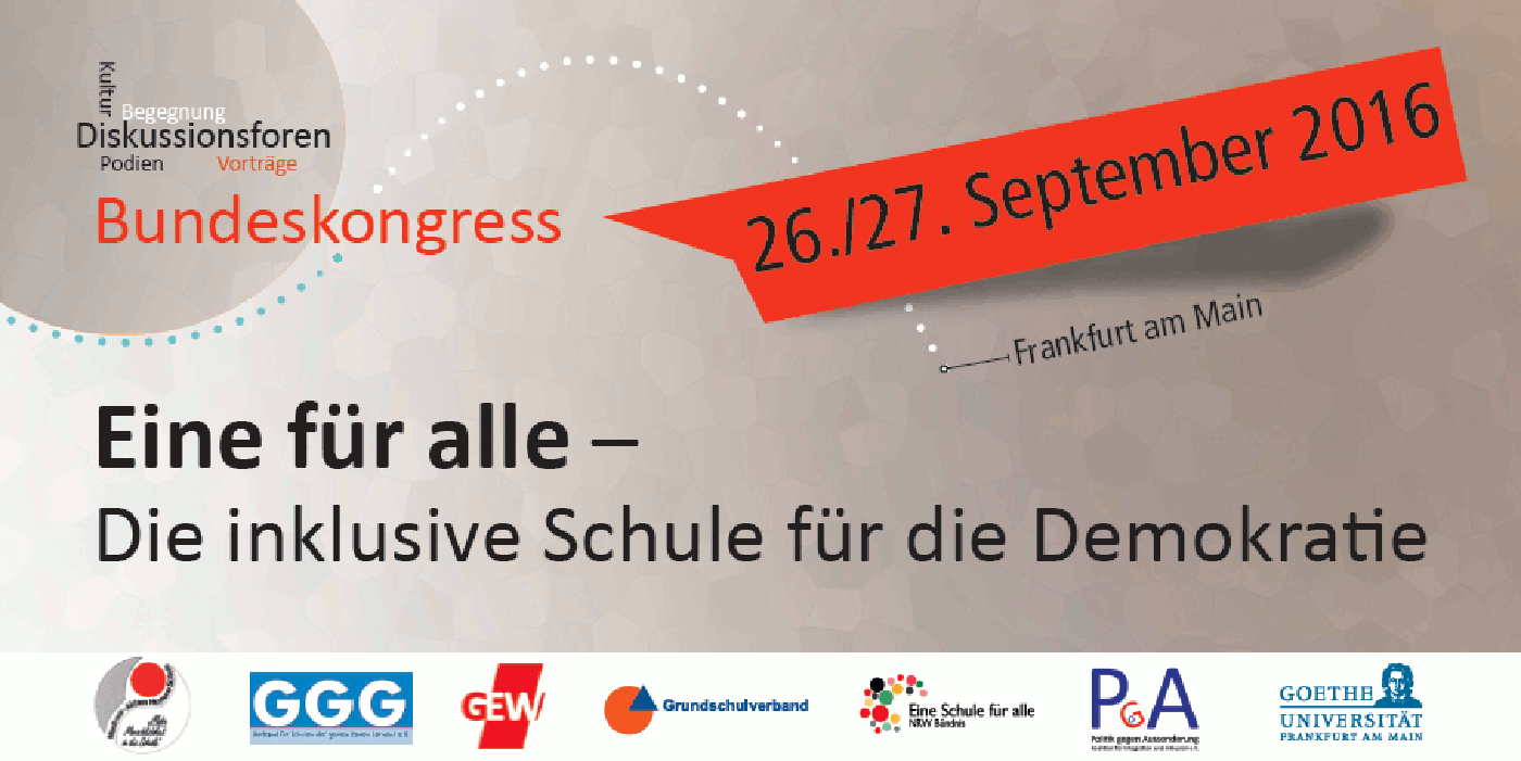 Eine für alle - die inklusive Schule für die Demokratie - Einladung zum Kongress